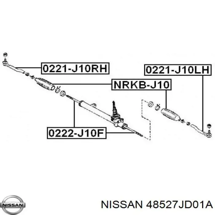 Rótula barra de dirección 48527JD01A Nissan/Infiniti