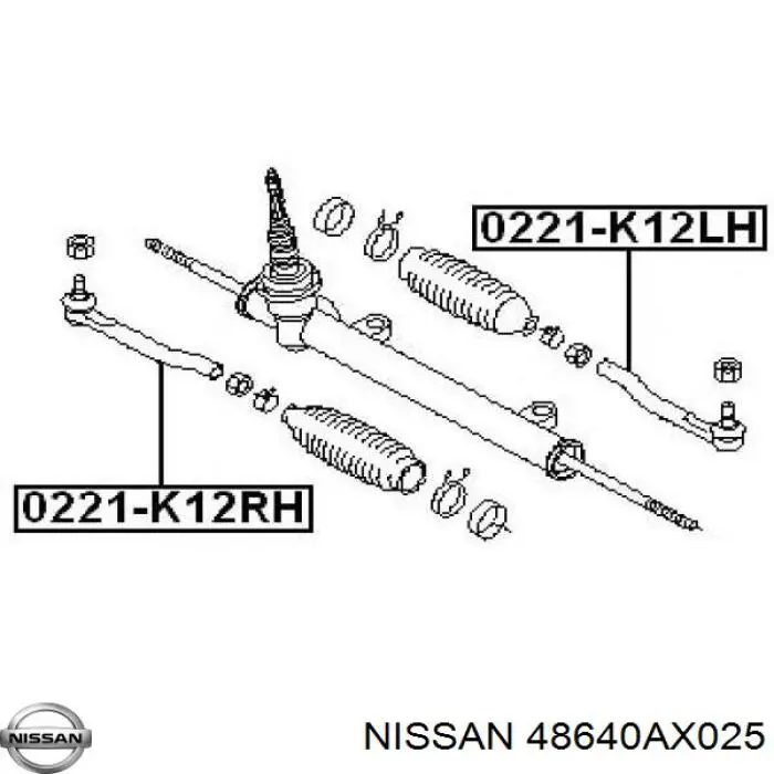 48640AX025 Nissan rótula barra de acoplamiento exterior