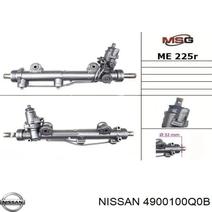 4900100Q0B Nissan/Infiniti Cremallera caja de direccion