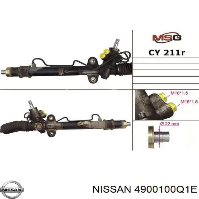 4900100Q1E Nissan/Infiniti Cremallera caja de direccion