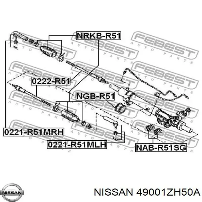 Comprar 490013X03A Nissan/Infiniti Cremallera
