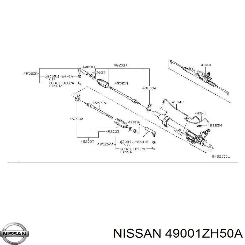 Engranaje de dirección Nissan/Infiniti 49001ZH50A precio, desde 364,92 EUR