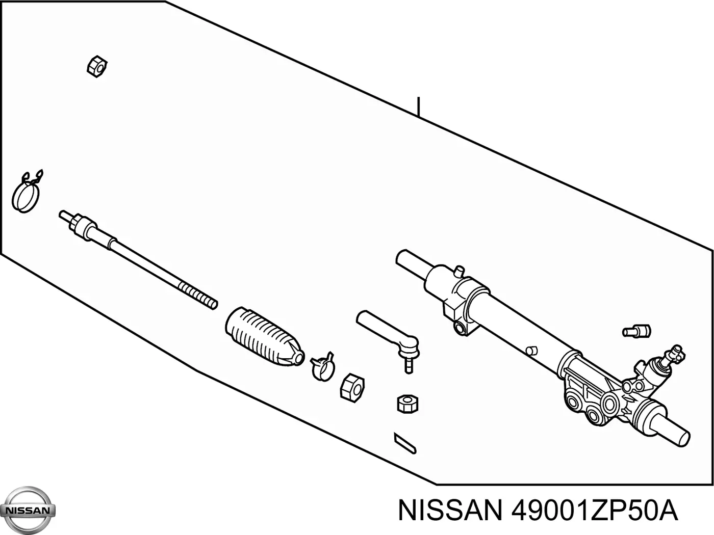 49001ZP50A Nissan cremallera de dirección