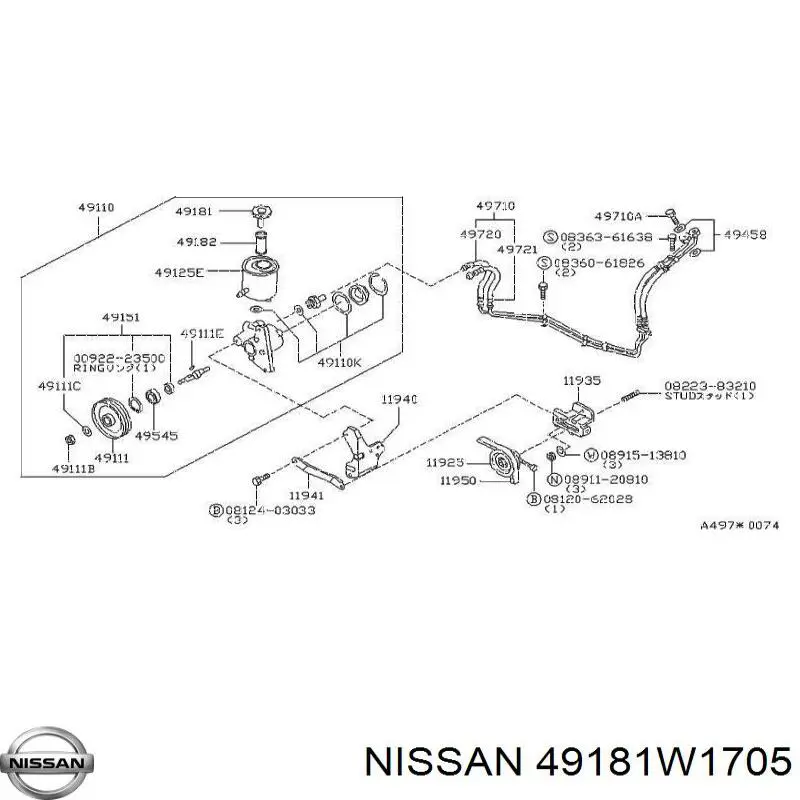  Nissan/Infiniti 49181W1705 precio, desde 97,00 EUR