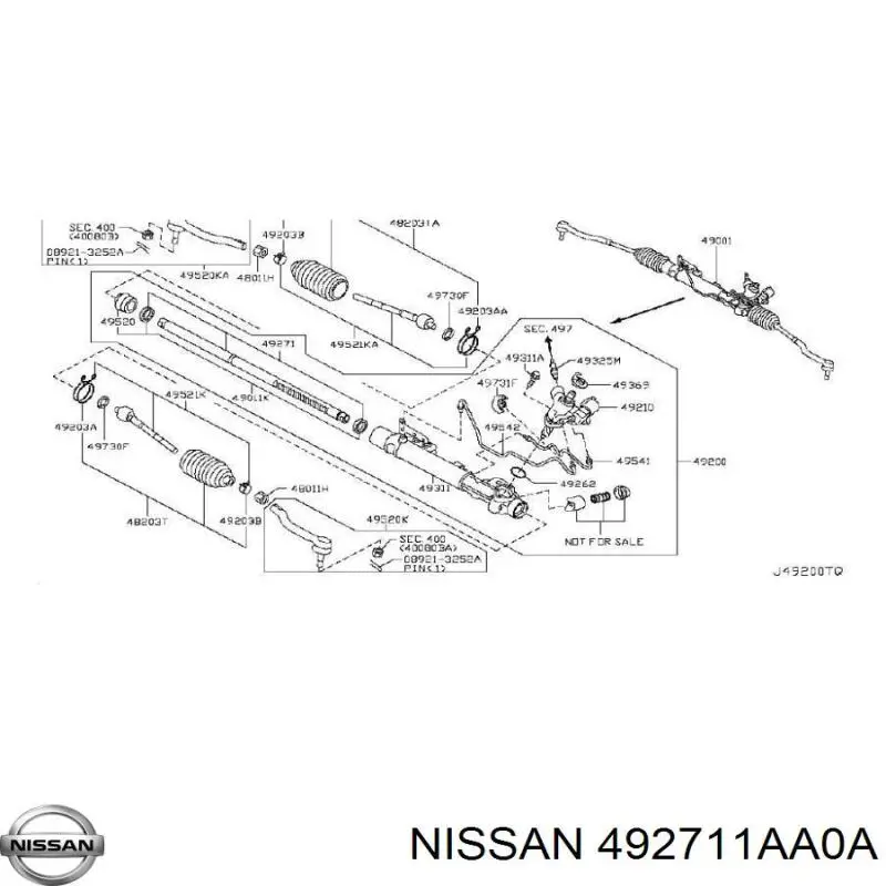 Engranaje de dirección Nissan/Infiniti 492711AA0A precio, desde 442,55 EUR