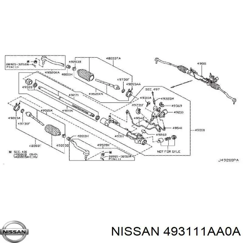 Engranaje de dirección Nissan/Infiniti 493111AA0A precio, desde 242,64 EUR