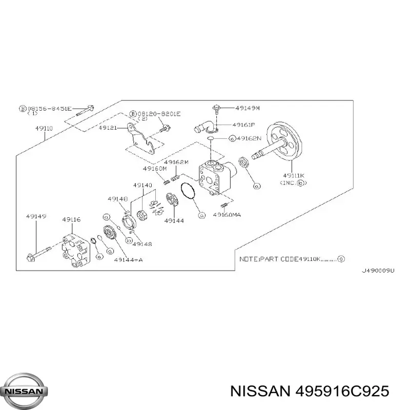 Juego de reparación de bomba de dirección hidráulica Nissan/Infiniti 495916C925 precio, desde 17,28 EUR