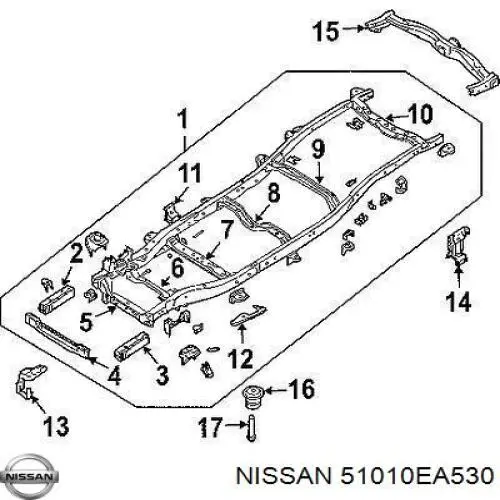 Refuerzo paragolpes delantero para Nissan Pathfinder (R51)