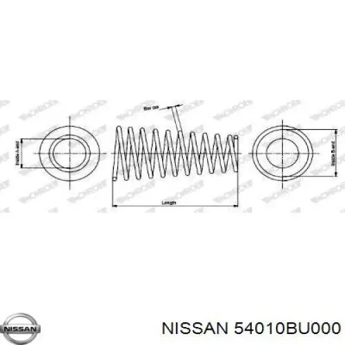 54010BU000 Nissan muelle de suspensión eje delantero
