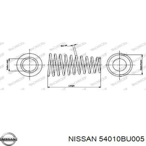 54010BU005 Nissan muelle de suspensión eje delantero