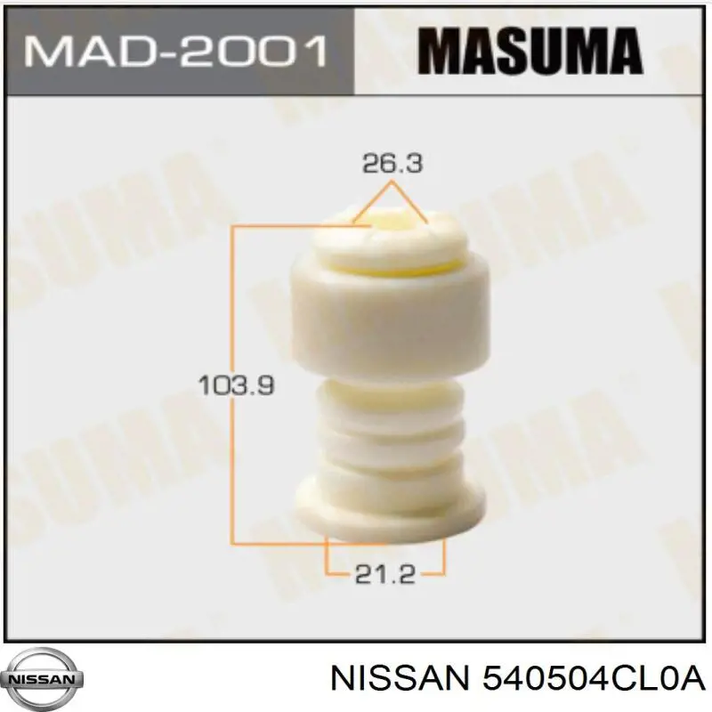 Comprar MAD2001 Masuma Tope de amortiguador delantero