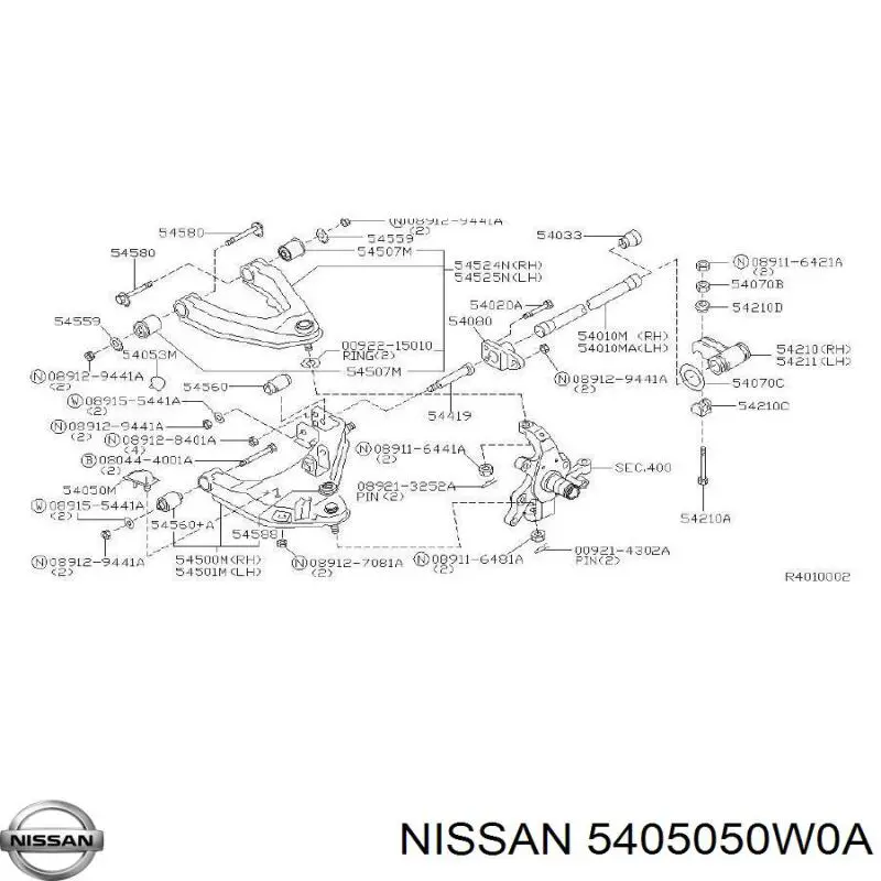 Comprar 5405050W0A Nissan/Infiniti Tope de amortiguador delantero