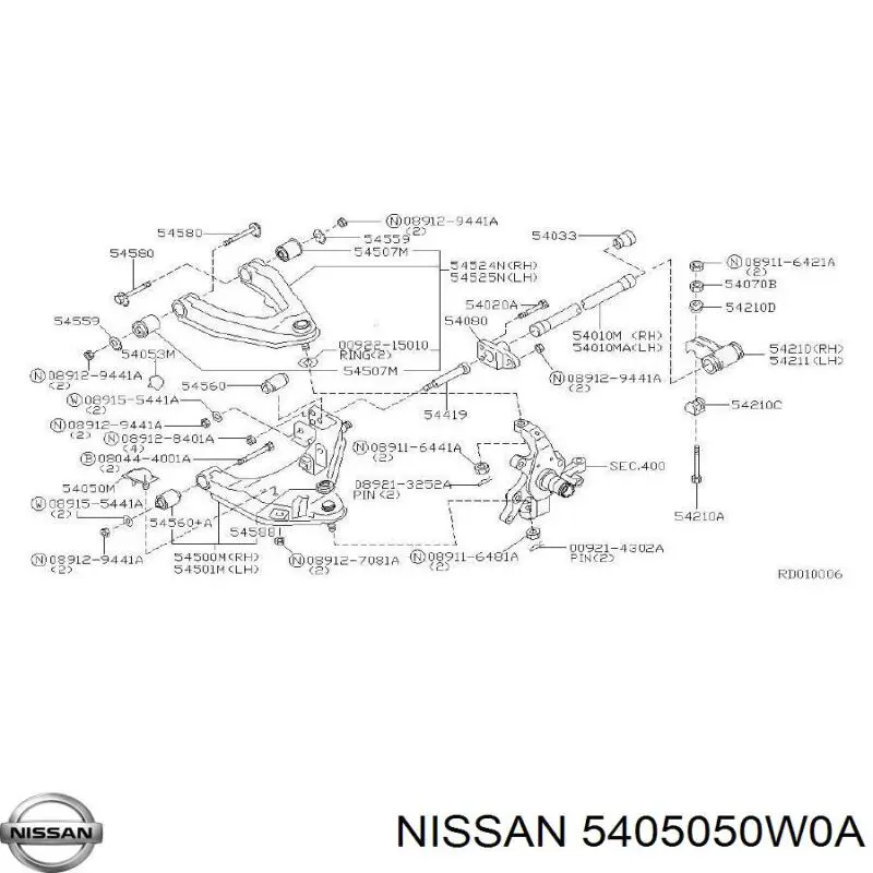 Almohadilla de tope, suspensión delantera para Nissan Terrano (R20)