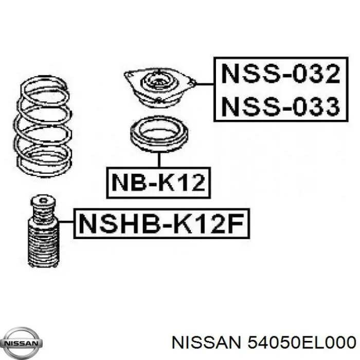 54050EL000 Nissan almohadilla de tope, suspensión delantera