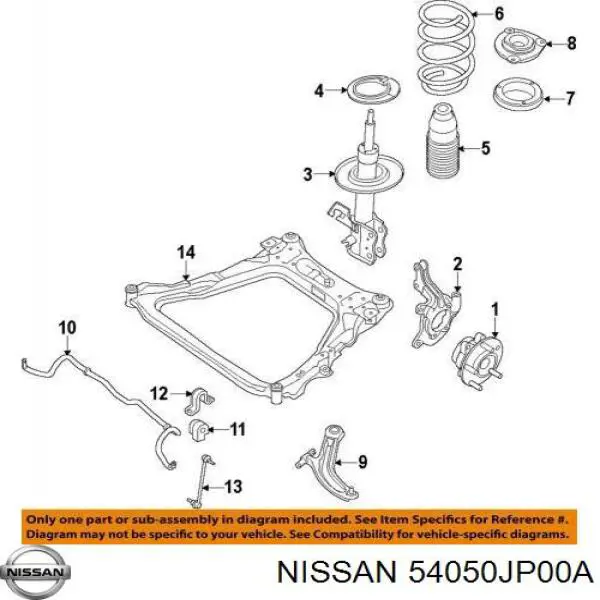 54050JP00A Nissan/Infiniti Fuelle, amortiguador delantero