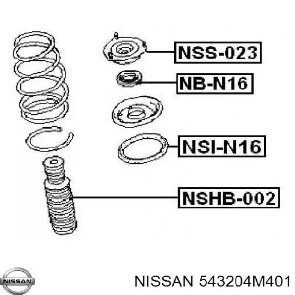543204M401 Nissan soporte amortiguador delantero