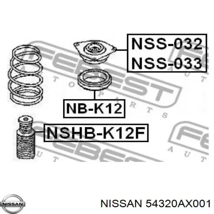 54320AX001 Nissan soporte amortiguador delantero derecho