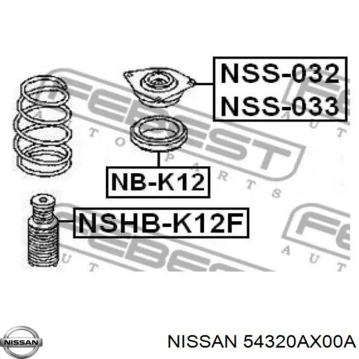 54320AX00A Nissan soporte amortiguador delantero derecho