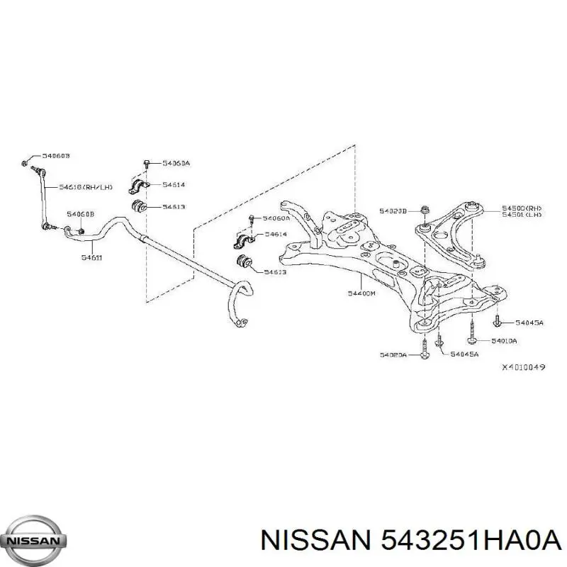 543251HA0A Nissan rodamiento amortiguador delantero