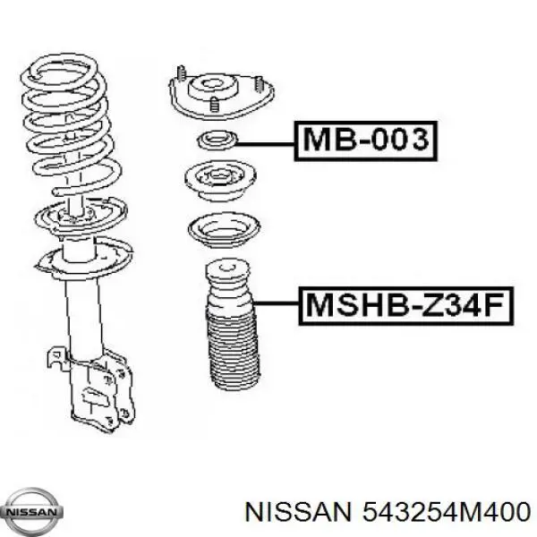 Rodamiento de soporte del amortiguador delantero 543254M400 Nissan/Infiniti