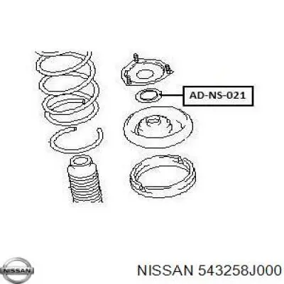 543258J000 Nissan rodamiento amortiguador delantero