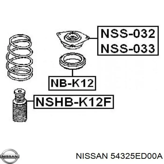 54325ED00A Nissan rodamiento amortiguador delantero