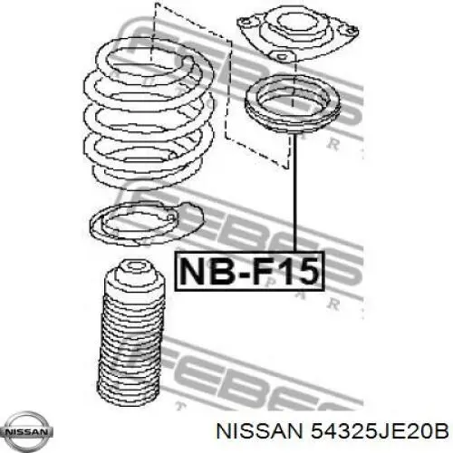 Comprar 54325JE20B Nissan/Infiniti Rodamiento de soporte del amortiguador delantero