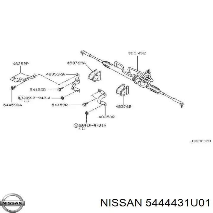 Buje de fijación izquierdo de la cremallera de dirección Nissan/Infiniti 5444431U01 precio, desde 50,48 EUR