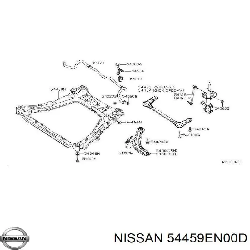 Perno de fijación del brazo inferior delantero Renault (RVI) 54459EN00D precio, desde 8,07 EUR
