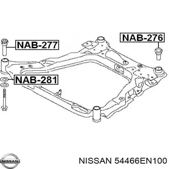 54466EN100 Nissan bloqueo silencioso (almohada De La Viga Delantera (Bastidor Auxiliar))