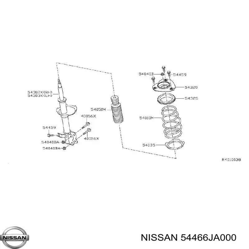 54466JA000 Nissan bloqueo silencioso (almohada De La Viga Delantera (Bastidor Auxiliar))