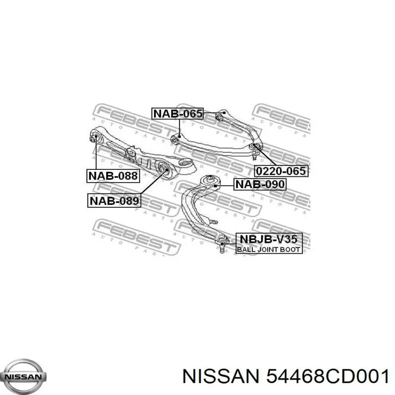 54468CD001 Nissan barra oscilante, suspensión de ruedas delantera, inferior derecha