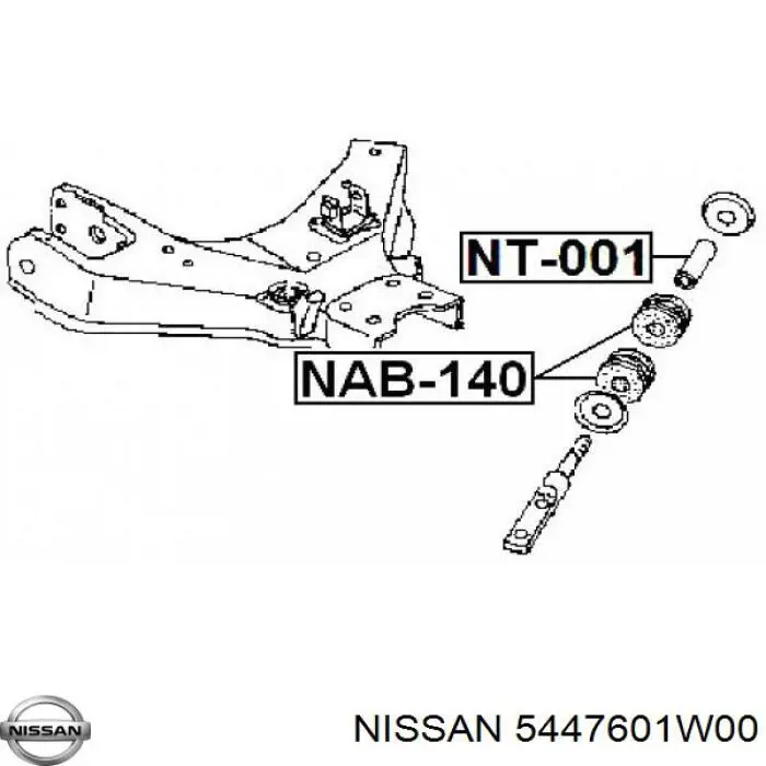 Comprar 5447601W00 Nissan/Infiniti Buje de la barra tensora del brazo inferior delantero