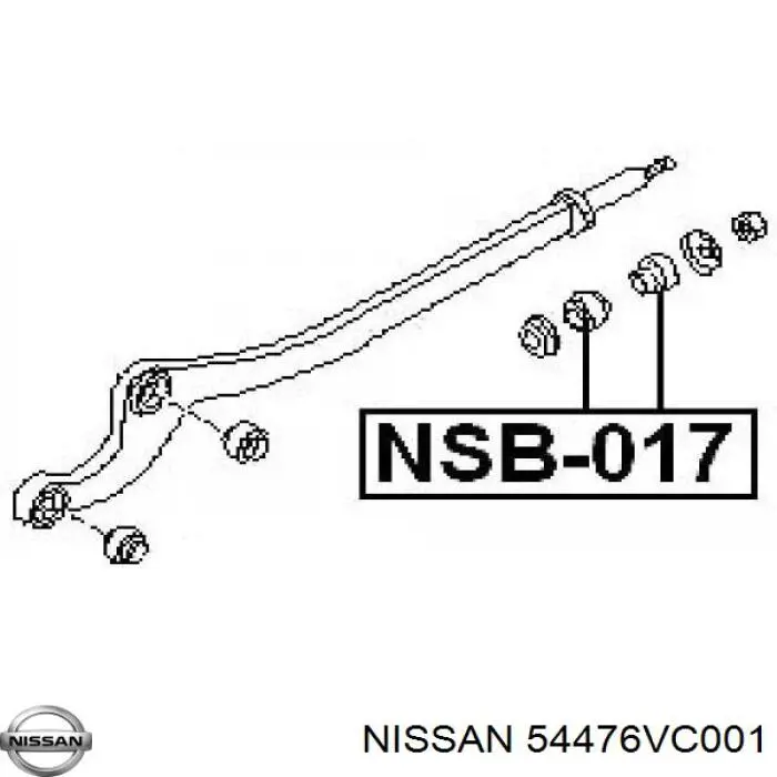 54476VC001 Nissan silentblock de suspensión delantero inferior