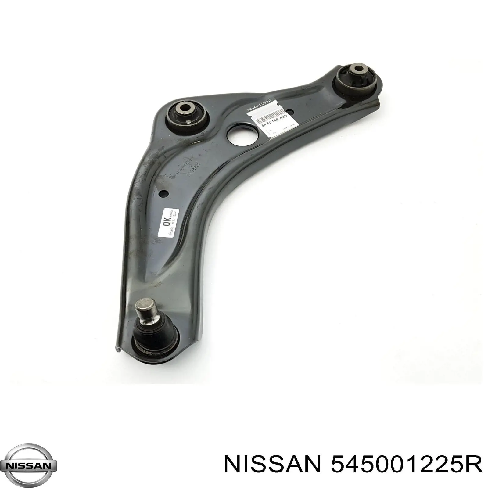 545001225R Nissan barra oscilante, suspensión de ruedas delantera, inferior derecha