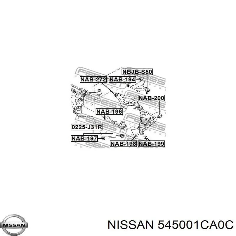 Comprar 545001CA0C Nissan/Infiniti Brazo inferior derecho de la suspensión delantera