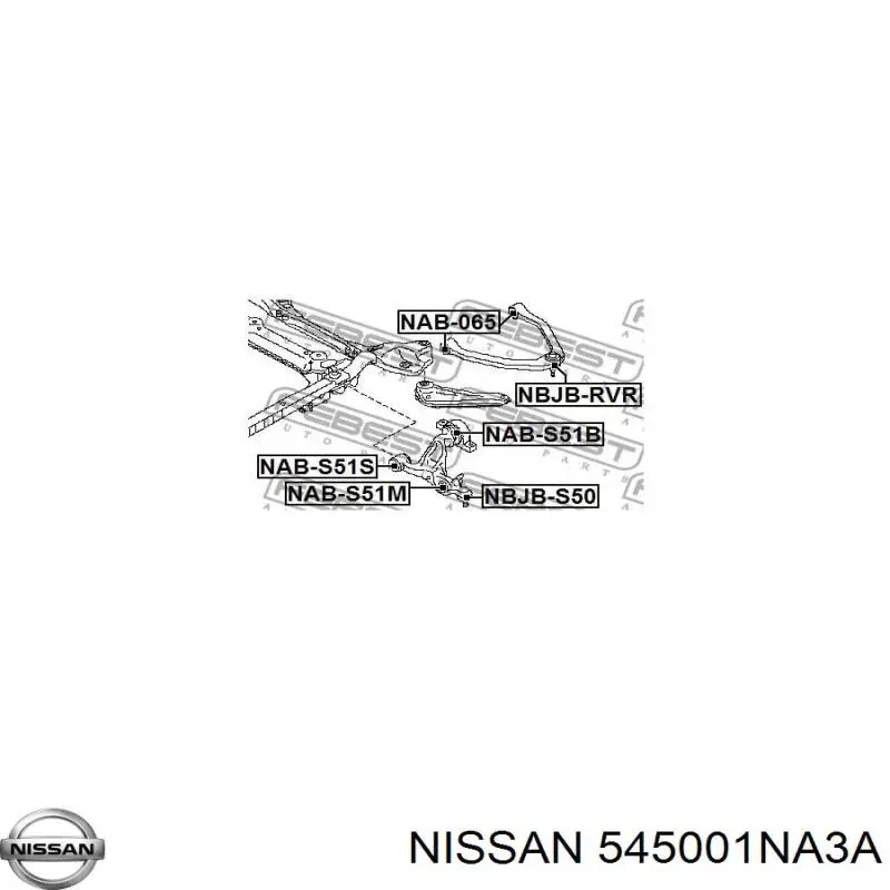 545001NA3A Nissan/Infiniti Brazo inferior derecho de la suspensión delantera