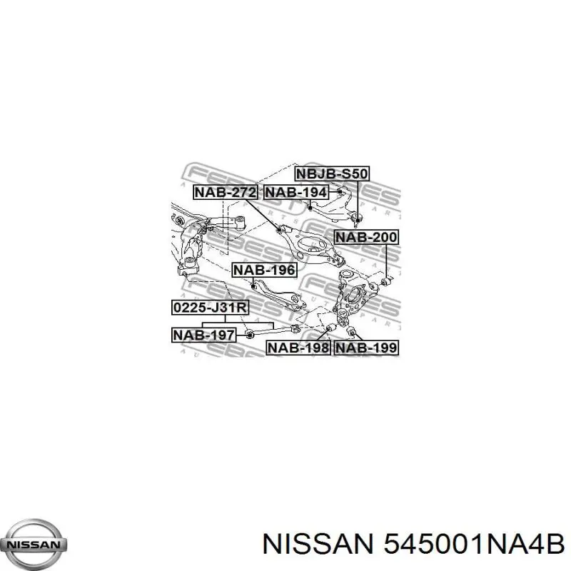 Comprar 545001NA4B Nissan/Infiniti Brazo inferior derecho de la suspensión delantera