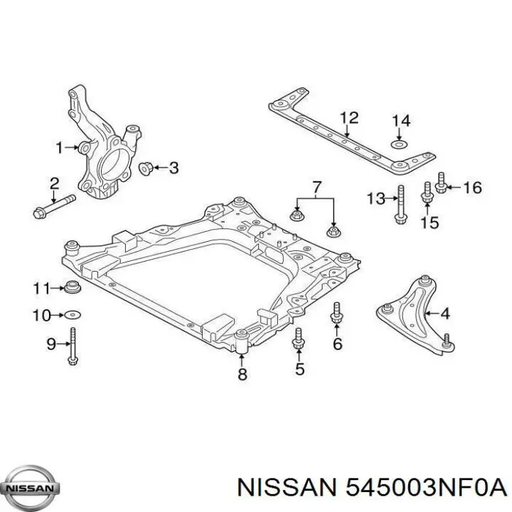 Brazo inferior derecho de la suspensión delantera Nissan/Infiniti 545003NF0A precio, desde 56,63 EUR