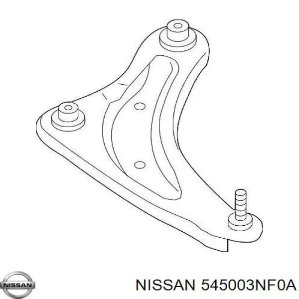 545003NF0A Nissan barra oscilante, suspensión de ruedas delantera, inferior derecha