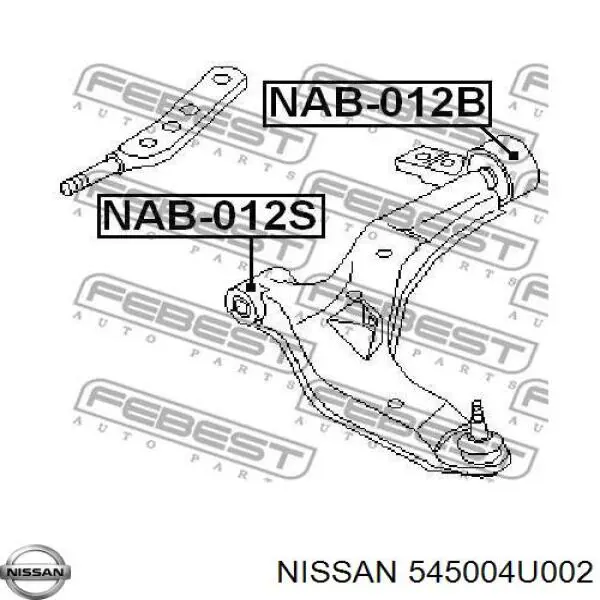 545004U002 Nissan barra oscilante, suspensión de ruedas delantera, inferior derecha