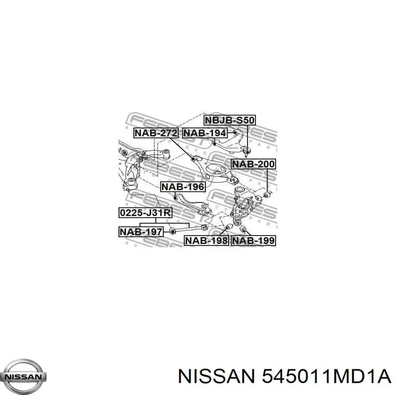 545011MD1A Nissan/Infiniti Brazo inferior izquierdo de la suspensión delantera