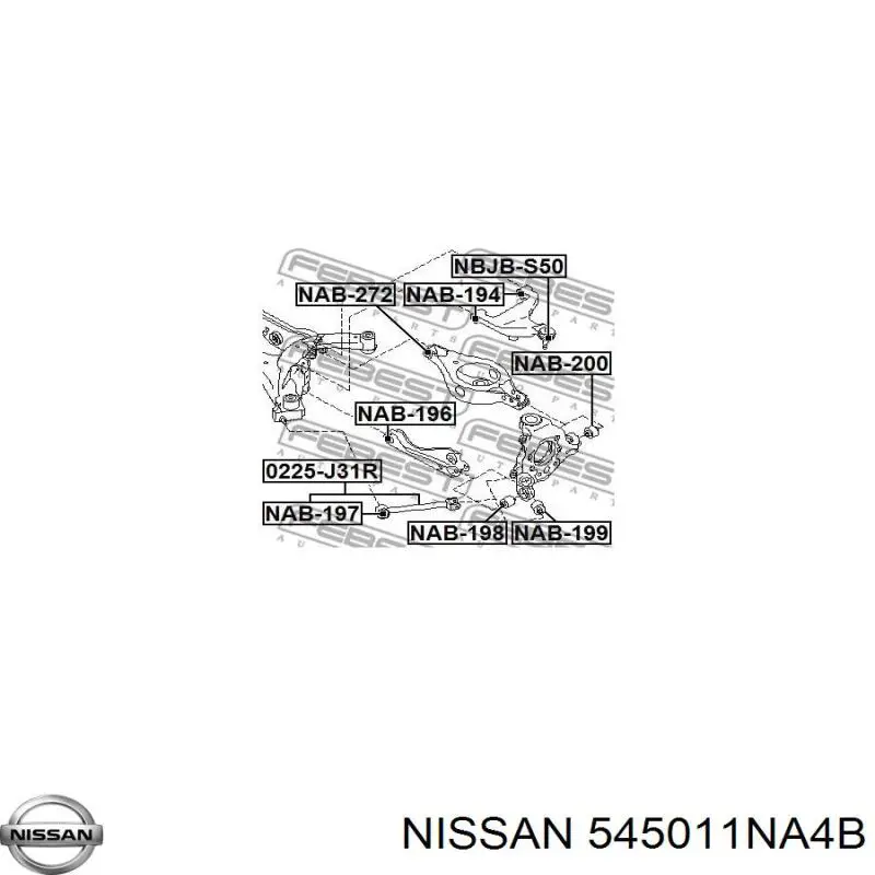 545011NA4B Nissan barra oscilante, suspensión de ruedas delantera, inferior izquierda