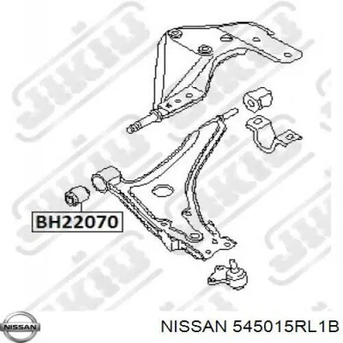 545015RL1B Nissan/Infiniti Brazo inferior izquierdo de la suspensión delantera