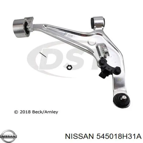 Brazo inferior izquierdo de la suspensión delantera Nissan/Infiniti 545018H31A precio, desde 121,97 EUR