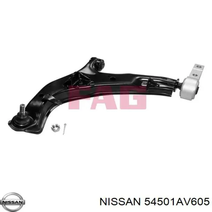 54501AV605 Nissan/Infiniti Brazo inferior izquierdo de la suspensión delantera