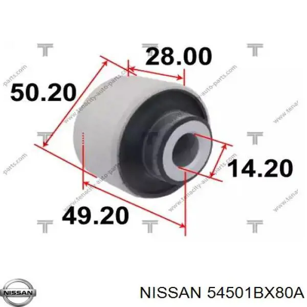 54501BX80A Nissan barra oscilante, suspensión de ruedas delantera, inferior izquierda