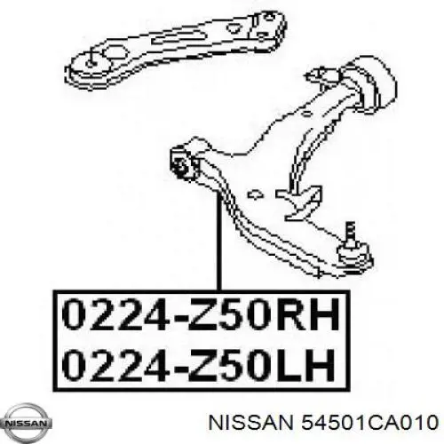 Comprar 54501CA010 Nissan/Infiniti Brazo inferior izquierdo de la suspensión delantera