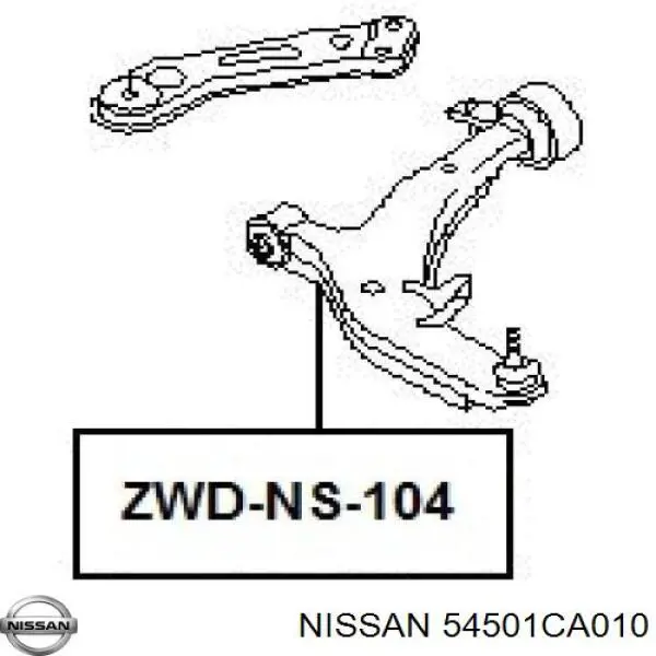 54501CA010 Nissan/Infiniti Brazo inferior izquierdo de la suspensión delantera