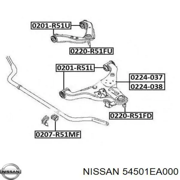 54501EA000 Nissan barra oscilante, suspensión de ruedas delantera, inferior izquierda